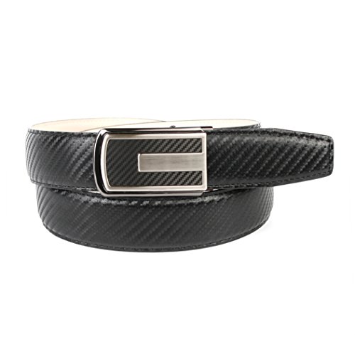 Anthoni Crown Designer Herrengürtel Leder Karbon schwarz 3,5cm Breite Automatik 90cm/3CKB10 (120) von Anthoni Crown