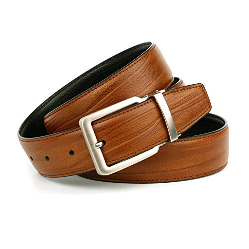 Anthoni Crown Herren L1PN.N13 Gürtel, Schwarz (Cognac-Schwarz 113), 678 (Herstellergröße: 110) von Anthoni Crown