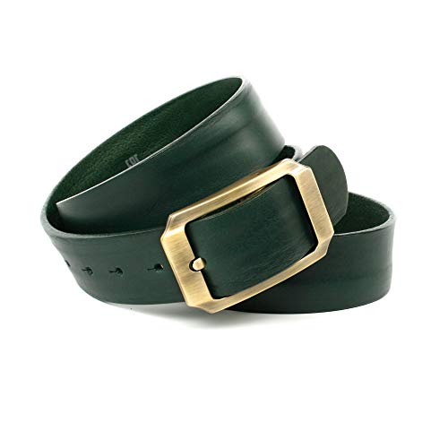 Anthoni Crown Herren Ledergürtel Gürtel, Grün, 110 von Anthoni Crown