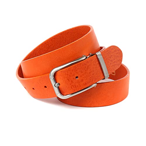 Anthoni Crown Herren Ledergürtel Gürtel, Orange, 105 von Anthoni Crown