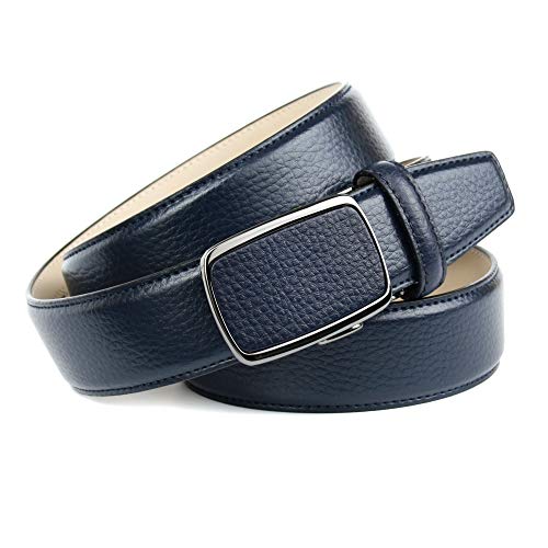 Anthoni Crown Herrengürtel in Dunkleblau, automatischer Gürtel mit automatischer Schnalle, Ledergürtel für Herrenanzüge, Herrenhose oder Jeans, 35 mm breit, kürzbar, 100 von Anthoni Crown