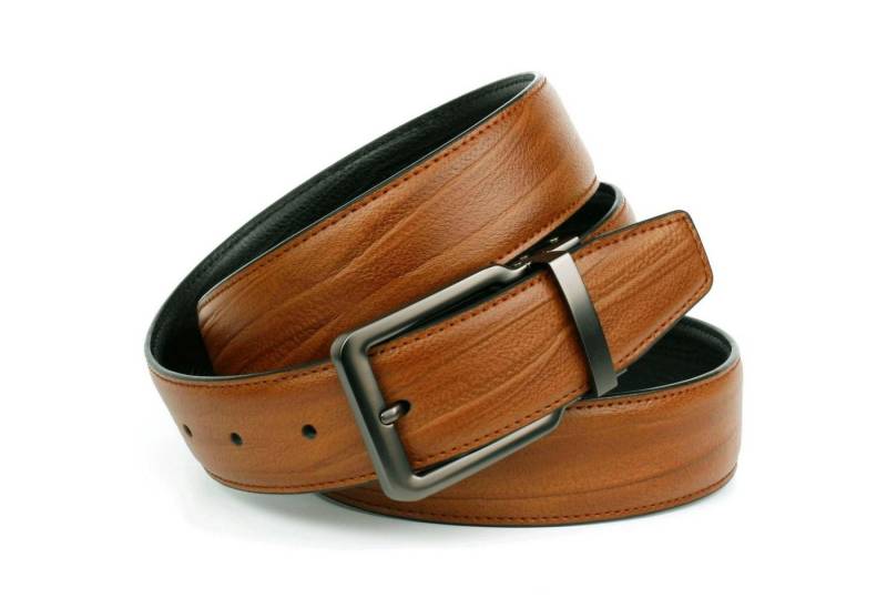 Anthoni Crown Ledergürtel Klassischer Wendegürtel in cognac/schwarz von Anthoni Crown