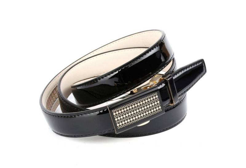 Anthoni Crown Ledergürtel Schmaler Business-Lackledergürtel, Glasschließe von Anthoni Crown