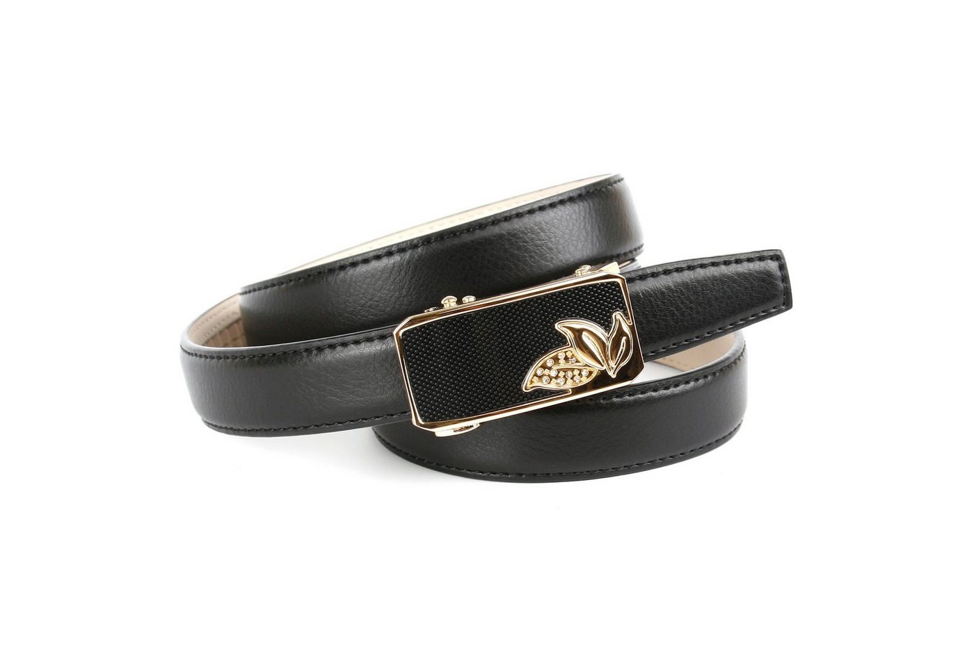 Anthoni Crown Ledergürtel Schmaler Ledergürtel in schwarz von Anthoni Crown