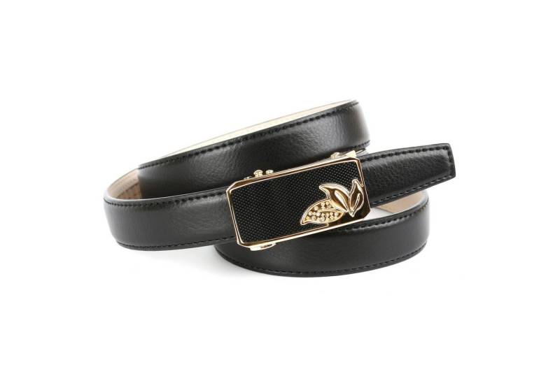 Anthoni Crown Ledergürtel Schmaler Ledergürtel in schwarz von Anthoni Crown