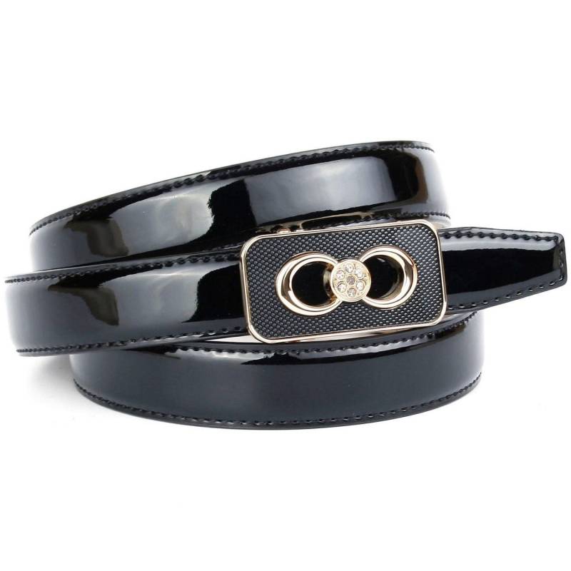 Anthoni Crown Ledergürtel Traumhafter Automatik Lackgürtel, Schließe mit Glitzersteinen von Anthoni Crown