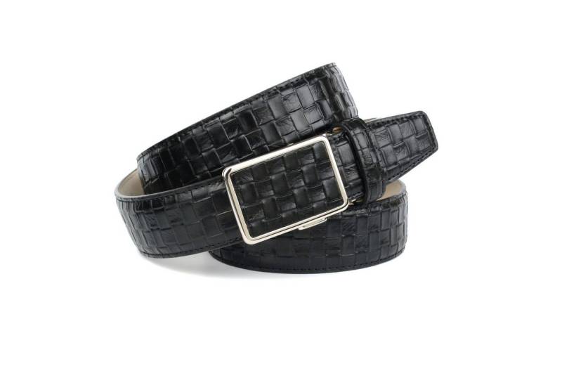 Anthoni Crown Ledergürtel geprägtes Flechtmuster, Oberfläche dezent glänzend von Anthoni Crown