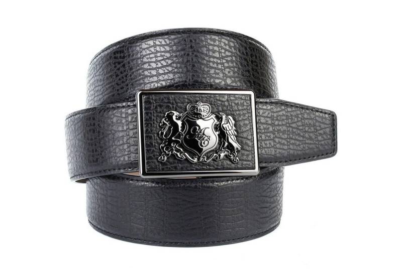 Anthoni Crown Ledergürtel mit Anthoni Crown Wappen, Lochmuster am Rand von Anthoni Crown
