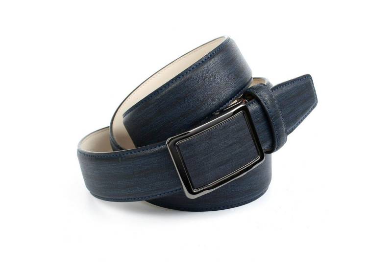 Anthoni Crown Ledergürtel mit Designmuster in Dunkelblau von Anthoni Crown