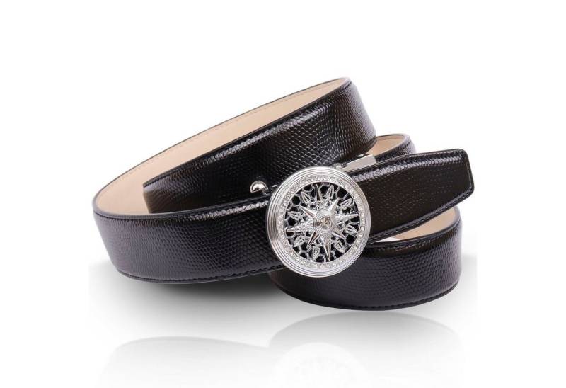 Anthoni Crown Ledergürtel mit Glitzersteinen von Anthoni Crown