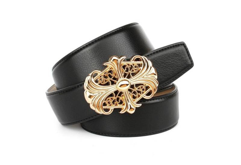 Anthoni Crown Ledergürtel mit Unterführung und glänzender Schließe von Anthoni Crown