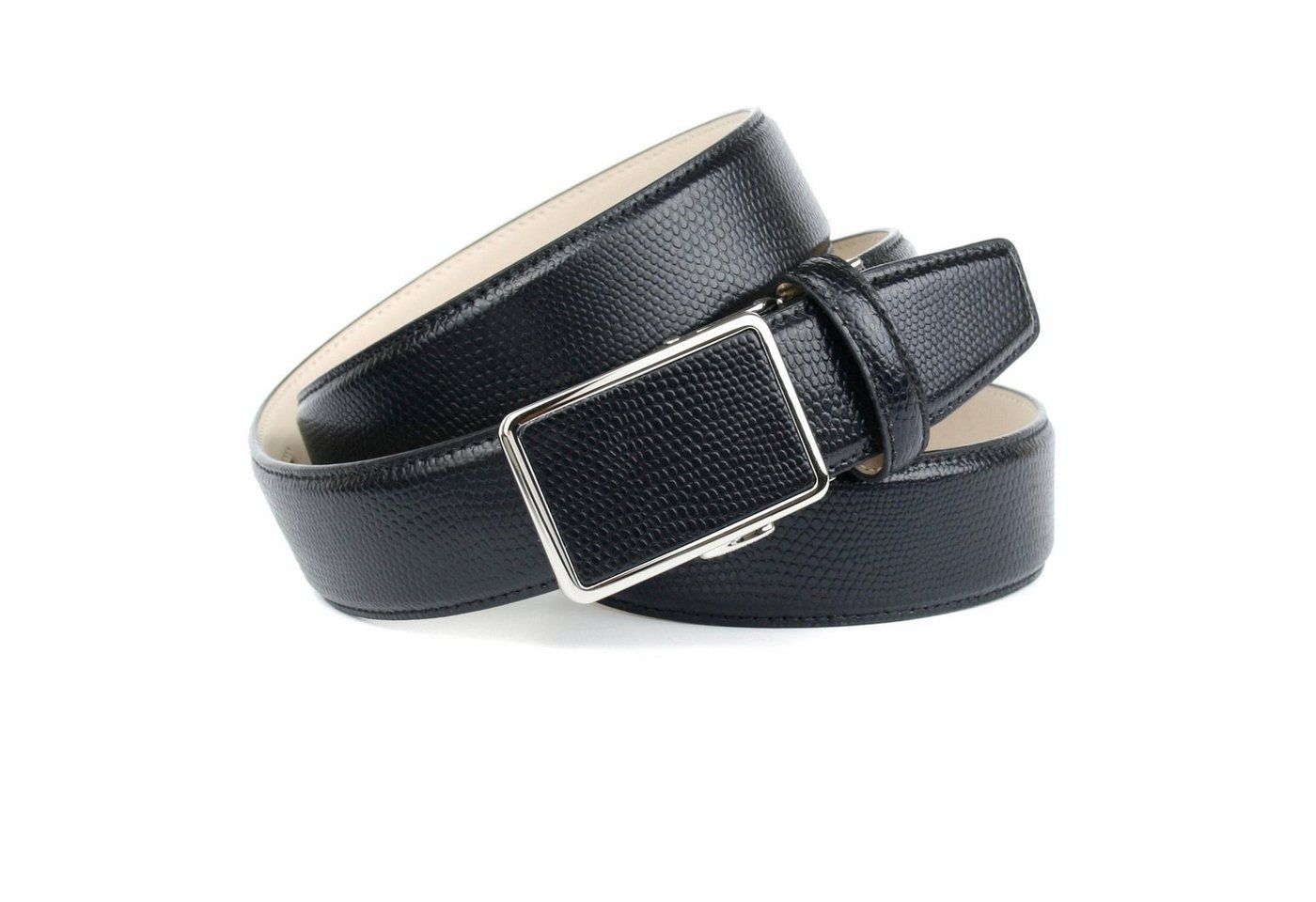 Anthoni Crown Ledergürtel mit Waranprägung, Herrengürtel von Anthoni Crown