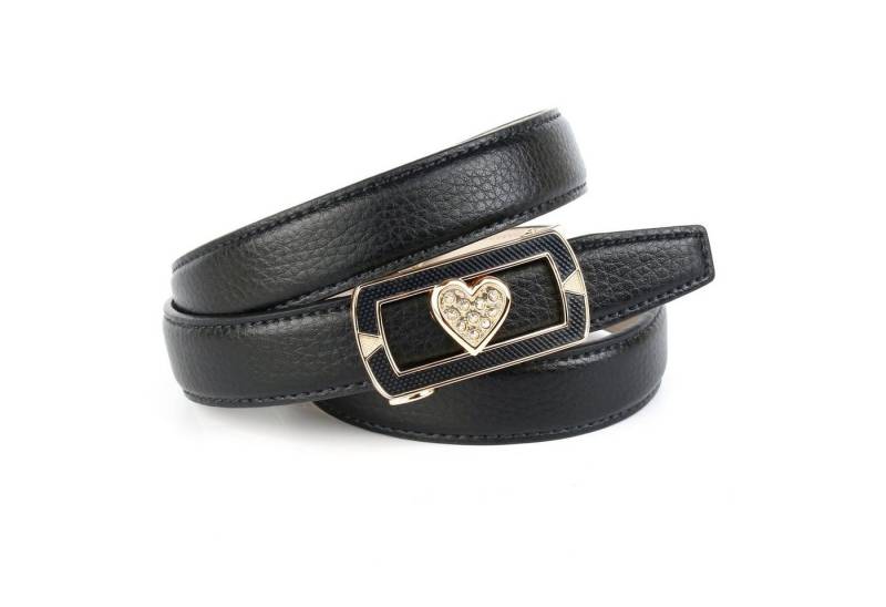Anthoni Crown Ledergürtel mit aufwendiger Schmuck-Schließe, Herz, Glitzersteine von Anthoni Crown