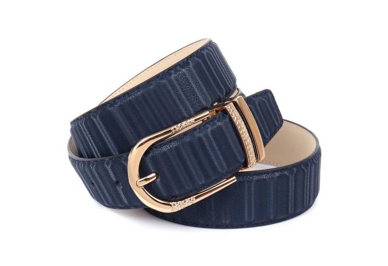 Anthoni Crown Ledergürtel mit filigraner goldfarbener Dornschließe von Anthoni Crown