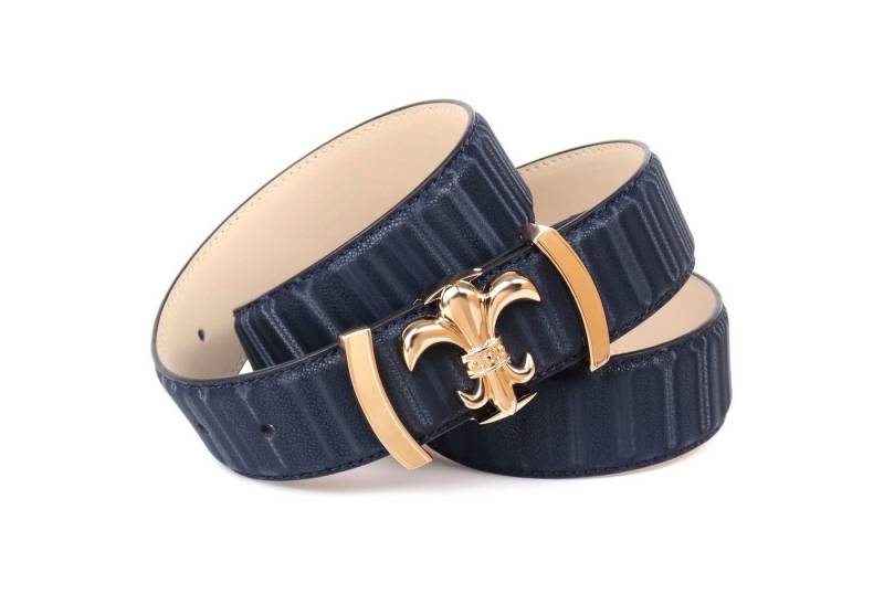 Anthoni Crown Ledergürtel mit filigraner goldfarbener Koppel-Schließe von Anthoni Crown