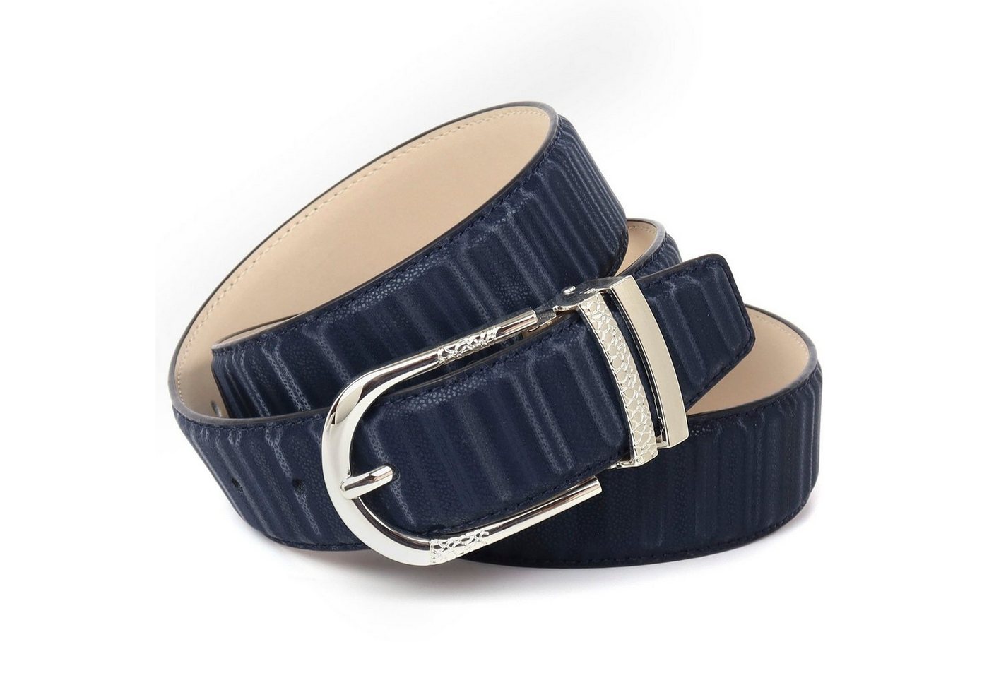 Anthoni Crown Ledergürtel mit filigraner silberfarbener Dornschließe von Anthoni Crown