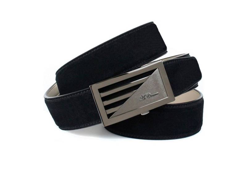 Anthoni Crown Ledergürtel mit glänzender Schließe, Wildleder-Optik von Anthoni Crown