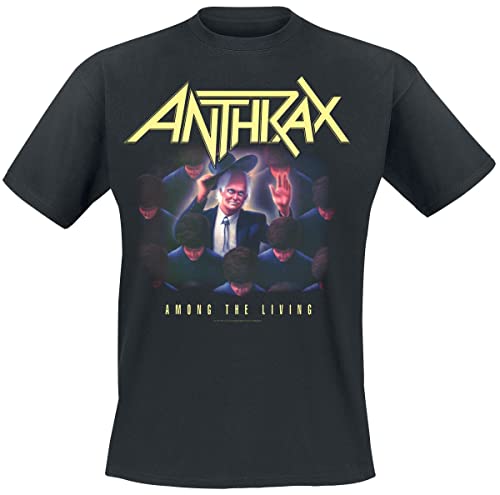 Anthrax Among The Living Männer T-Shirt schwarz L 100% Baumwolle Band-Merch, Bands von Anthrax