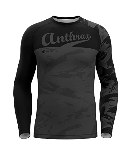 Anthrax Rashguard BJJ Warrior - Rangierte Farbvorlage für Brazilian Jiu Jitsu - Funktionsshirt Herren Langarm Haltbarkeit - Dry-Fit Funktion von Anthrax