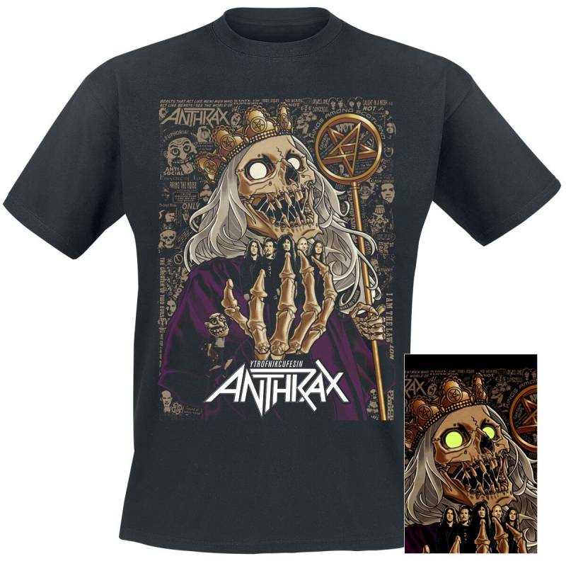 Anthrax T-Shirt - 40th King - M - für Männer - Größe M - schwarz  - Lizenziertes Merchandise! von Anthrax