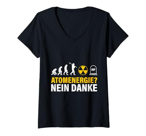 Damen Anti Atom ATOMENERGIE? NEIN DANKE Lustig Aktivisten T-Shirt mit V-Ausschnitt Damen Anti Atom ATOMENERGIE? NEIN DANKE Lustig Aktivisten T-Shirt mit V-Ausschnitt von Anti-Atom TShirt Atomkraft Nein Danke Atom Energie