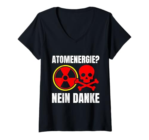 Damen Anti Atom ATOMENERGIE? NEIN DANKE Lustig Aktivisten T-Shirt mit V-Ausschnitt Damen Anti Atom ATOMENERGIE? NEIN DANKE Lustig Aktivisten T-Shirt mit V-Ausschnitt von Anti-Atom TShirt Atomkraft Nein Danke Atom Energie