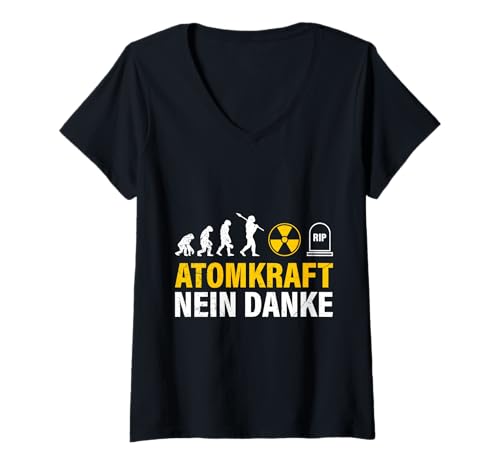 Damen Anti Atom Energie ATOMKRAFT NEIN DANKE Lustig Aktivisten T-Shirt mit V-Ausschnitt Damen Anti Atom Energie ATOMKRAFT NEIN DANKE Lustig Aktivisten T-Shirt mit V-Ausschnitt von Anti-Atom TShirt Atomkraft Nein Danke Atom Energie