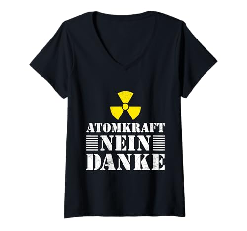 Damen Anti Atom Energie ATOMKRAFT NEIN DANKE Lustig Aktivisten T-Shirt mit V-Ausschnitt Damen Anti Atom Energie ATOMKRAFT NEIN DANKE Lustig Aktivisten T-Shirt mit V-Ausschnitt von Anti-Atom TShirt Atomkraft Nein Danke Atom Energie