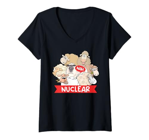 Damen Anti Atom Energie NAH NUCLEAR Lustiges Aktivisten T-Shirt mit V-Ausschnitt Damen Anti Atom Energie NAH NUCLEAR Lustiges Aktivisten T-Shirt mit V-Ausschnitt von Anti-Atom TShirt Atomkraft Nein Danke Atom Energie