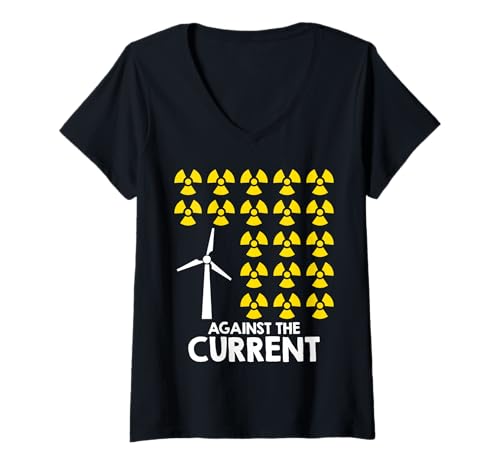 Damen Anti Atom GEGEN DEN STROM Radiator Lustig Atom Müll T-Shirt mit V-Ausschnitt Damen Anti Atom GEGEN DEN STROM Radiator Lustig Atom Müll T-Shirt mit V-Ausschnitt von Anti-Atom TShirt Atomkraft Nein Danke Atom Energie