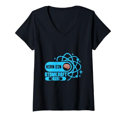 Damen Anti-Atom HIRN EIN ATOMKRAFT AUS LUSTIG Atom Energie T-Shirt mit V-Ausschnitt Damen Anti-Atom HIRN EIN ATOMKRAFT AUS LUSTIG Atom Energie T-Shirt mit V-Ausschnitt von Anti-Atom TShirt Atomkraft Nein Danke Atom Energie