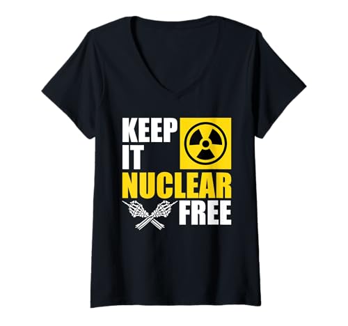 Damen Anti Atom NUCLEAR FREE Nein Danke Atom Energie Atomkraft T-Shirt mit V-Ausschnitt Damen Anti Atom NUCLEAR FREE Nein Danke Atom Energie Atomkraft T-Shirt mit V-Ausschnitt von Anti-Atom TShirt Atomkraft Nein Danke Atom Energie