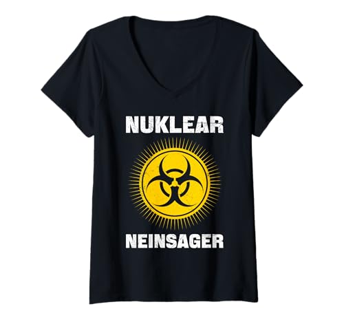 Damen Anti Atom NUKLEAR NEIN SAGER Lustiges Aktivisten T-Shirt mit V-Ausschnitt Damen Anti Atom NUKLEAR NEIN SAGER Lustiges Aktivisten T-Shirt mit V-Ausschnitt von Anti-Atom TShirt Atomkraft Nein Danke Atom Energie