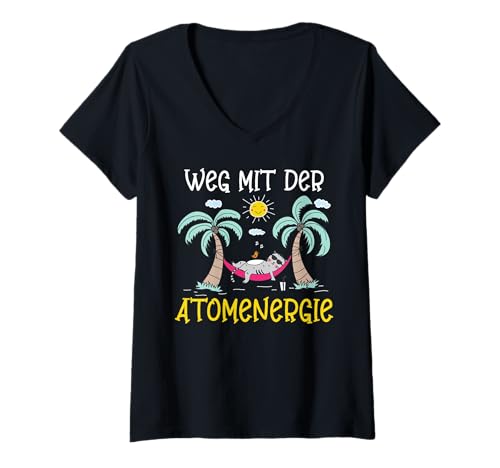 Damen Anti Atom WEG MIT DER ATOMENERGIE Lustiges Aktivist T-Shirt mit V-Ausschnitt Damen Anti Atom WEG MIT DER ATOMENERGIE Lustiges Aktivist T-Shirt mit V-Ausschnitt von Anti-Atom TShirt Atomkraft Nein Danke Atom Energie