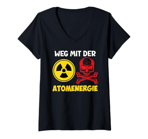 Damen Anti Atom WEG MIT DER ATOMENERGIE Lustiges Aktivisten T-Shirt mit V-Ausschnitt Damen Anti Atom WEG MIT DER ATOMENERGIE Lustiges Aktivisten T-Shirt mit V-Ausschnitt von Anti-Atom TShirt Atomkraft Nein Danke Atom Energie