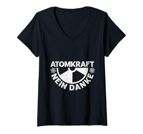 Damen Atom Energie ATOMKRAFT NEIN DANKE LUSTIG Atomkraft T-Shirt mit V-Ausschnitt Damen Atom Energie ATOMKRAFT NEIN DANKE LUSTIG Atomkraft T-Shirt mit V-Ausschnitt von Anti-Atom TShirt Atomkraft Nein Danke Atom Energie