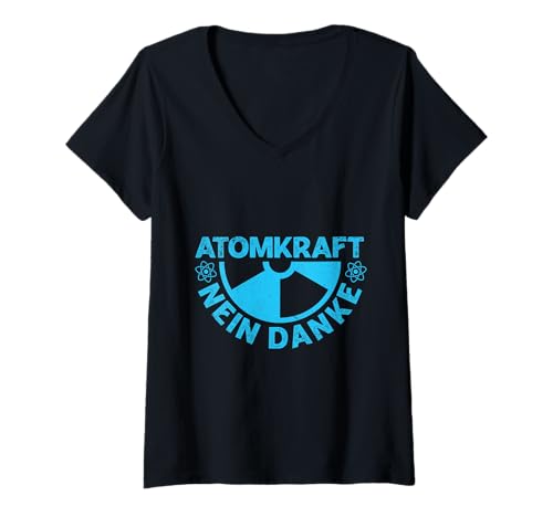 Damen Atom Energie ATOMKRAFT NEIN DANKE LUSTIG Atomkraft T-Shirt mit V-Ausschnitt Damen Atom Energie ATOMKRAFT NEIN DANKE LUSTIG Atomkraft T-Shirt mit V-Ausschnitt von Anti-Atom TShirt Atomkraft Nein Danke Atom Energie