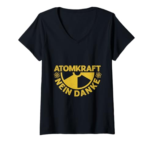 Damen Atom Energie ATOMKRAFT NEIN DANKE LUSTIG Atomkraft T-Shirt mit V-Ausschnitt Damen Atom Energie ATOMKRAFT NEIN DANKE LUSTIG Atomkraft T-Shirt mit V-Ausschnitt von Anti-Atom TShirt Atomkraft Nein Danke Atom Energie