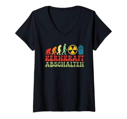 Damen Atomkraft KERNKRAFT ABSCHALTEN LUSTIG Energie T-Shirt mit V-Ausschnitt Damen Atomkraft KERNKRAFT ABSCHALTEN LUSTIG Energie T-Shirt mit V-Ausschnitt von Anti-Atom TShirt Atomkraft Nein Danke Atom Energie
