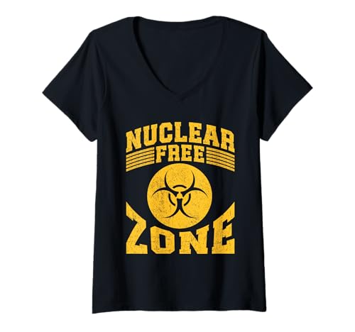 Damen Atomkraft NUCLEAR FREE ZONE LUSTIG Energie T-Shirt mit V-Ausschnitt Damen Atomkraft NUCLEAR FREE ZONE LUSTIG Energie T-Shirt mit V-Ausschnitt von Anti-Atom TShirt Atomkraft Nein Danke Atom Energie