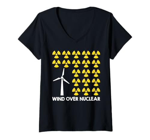 Damen Atomkraft WIND OVER NUCLEAR Lustiges Atom Energie T-Shirt mit V-Ausschnitt Damen Atomkraft WIND OVER NUCLEAR Lustiges Atom Energie T-Shirt mit V-Ausschnitt von Anti-Atom TShirt Atomkraft Nein Danke Atom Energie