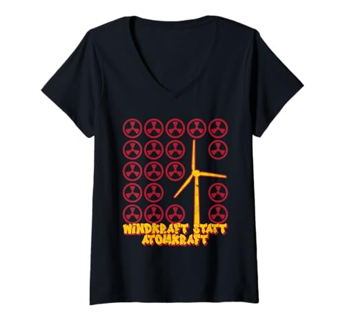 Damen Atomkraft WINDKRAFT STATT ATOMKRAFT LUSTIG Energie T-Shirt mit V-Ausschnitt Damen Atomkraft WINDKRAFT STATT ATOMKRAFT LUSTIG Energie T-Shirt mit V-Ausschnitt von Anti-Atom TShirt Atomkraft Nein Danke Atom Energie