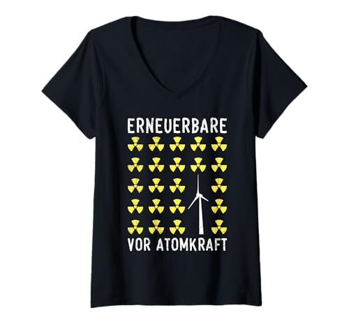 Damen ERNEUERBARE ENERGIE VOR ATOMKRAFT Lustiges Aktivisten T-Shirt mit V-Ausschnitt Damen ERNEUERBARE ENERGIE VOR ATOMKRAFT Lustiges Aktivisten T-Shirt mit V-Ausschnitt von Anti-Atom TShirt Atomkraft Nein Danke Atom Energie