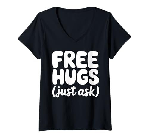 Damen Umarmungen kostenlos Fragen Sie einfach Unity Day Orange T-Shirt mit V-Ausschnitt von Anti Bullying Awareness Apparel Kids