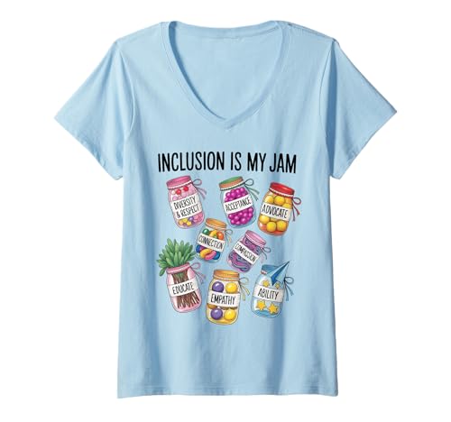 Damen Inklusion für Sonderpädagogen ist Mein Ding SPED & Autismus T-Shirt mit V-Ausschnitt Damen Inklusion für Sonderpädagogen ist Mein Ding SPED & Autismus T-Shirt mit V-Ausschnitt von Anti-Bullying Awareness Be Kind Unity Day Graphic