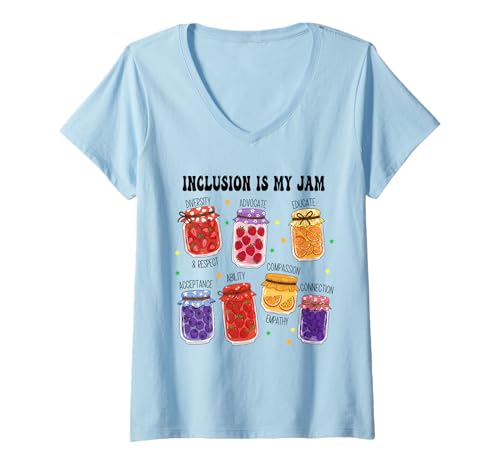 Damen Inklusion für Sonderpädagogen ist Mein Ding SPED & Autismus T-Shirt mit V-Ausschnitt Damen Inklusion für Sonderpädagogen ist Mein Ding SPED & Autismus T-Shirt mit V-Ausschnitt von Anti-Bullying Awareness Be Kind Unity Day Graphics