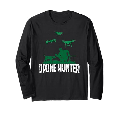 Drone Hunting Season Drone Hunter Männer Langarmshirt Drone Hunting Season Drone Hunter Männer Langarmshirt von Anti Drone Flying Drone Hunter Designs