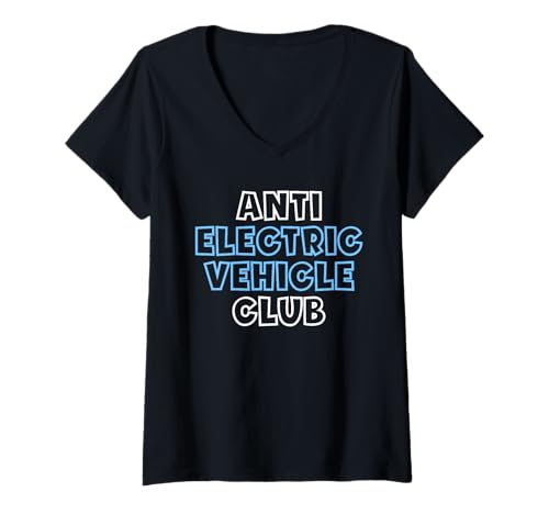 Damen Anti-Elektrofahrzeug-Club T-Shirt mit V-Ausschnitt Damen Anti-Elektrofahrzeug-Club T-Shirt mit V-Ausschnitt von Anti Electric Vehicle Club.