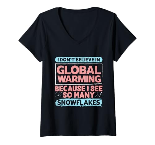 Damen Anti Grün DON'T BELIEVE IN GLOBAL WARMING Anti Klimaaktivis T-Shirt mit V-Ausschnitt Damen Anti Grün DON'T BELIEVE IN GLOBAL WARMING Anti Klimaaktivis T-Shirt mit V-Ausschnitt von Anti Grüne Shirt Grün nein Danke Anti Klimakleber