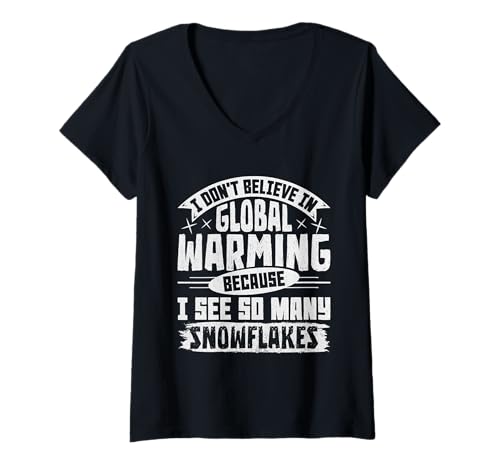 Damen Anti Grün DON'T BELIEVE IN GLOBAL WARMING Anti Klimaaktivis T-Shirt mit V-Ausschnitt Damen Anti Grün DON'T BELIEVE IN GLOBAL WARMING Anti Klimaaktivis T-Shirt mit V-Ausschnitt von Anti Grüne Shirt Grün nein Danke Anti Klimakleber